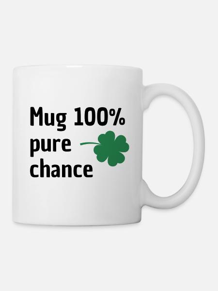 Idée cadeau femme mug chance porte bonheur trèfle - Mug blanc - blanc