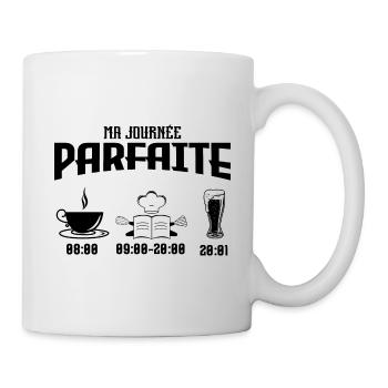 Ma journée parfaite à cuisiner drôle - Mug blanc - blanc - Droite