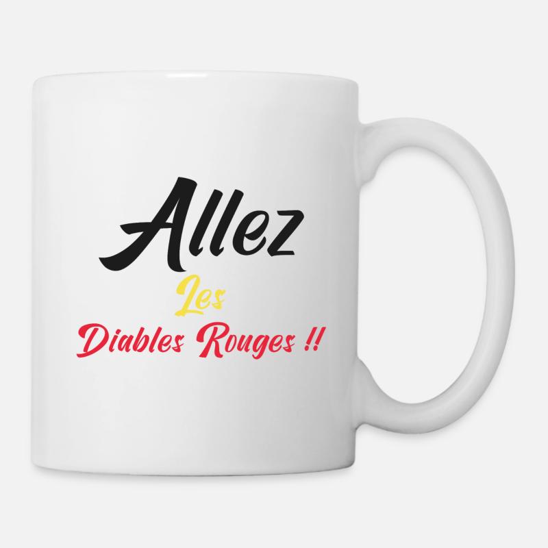 allez les diables Rouge. supporter Belgique. - Mug blanc - blanc