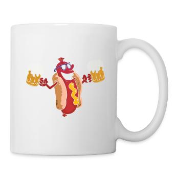 Bratwurst und Bier - Tasse - Weiß - Rechts