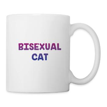 Bisexual Cat Bi LGBTQ Bi Pride LGBT Funny Animal - Tasse - Weiß - Rechts