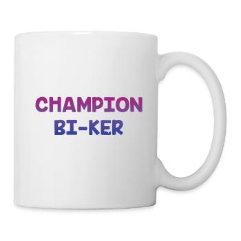 Champion Biker Bisexual LGBTQ Bi Pride LGBT - Tasse - Weiß - Rechts