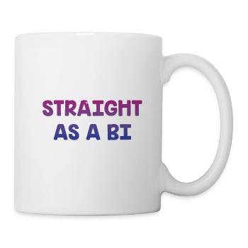 Straight as a Bi Bisexual Sayings Bi Pride Quotes - Mug - white - Right