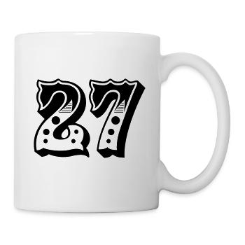 27 - Zahl - Nummer - Tasse - Weiß - Rechts