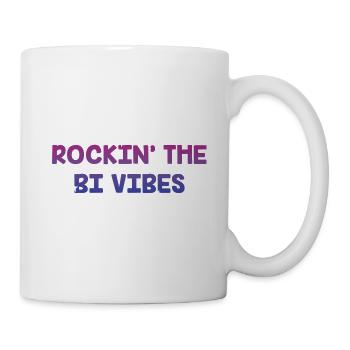 Rockin' the Bi Vibes Bisexual LGBTQ Bi Pride LGBT - Tasse - Weiß - Rechts