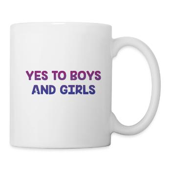 Yes to Boys and Girls Bisexual LGBTQ Bi Pride - Tasse - Weiß - Rechts