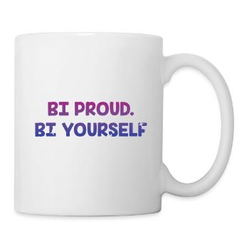 Bi Proud Bi Yourself Bisexuel Citation de motivation - Mug blanc - blanc - Droite