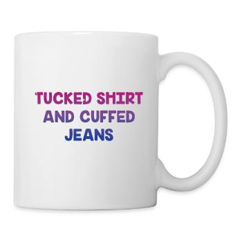 Tucked Shirt and Cuffed Jeans Bisexual LGBTQ Bi - Mug - white - Right