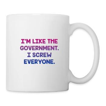 I Screw Everyone Bisexual Funny Bi Humor LGBTQ - Tasse - Weiß - Rechts