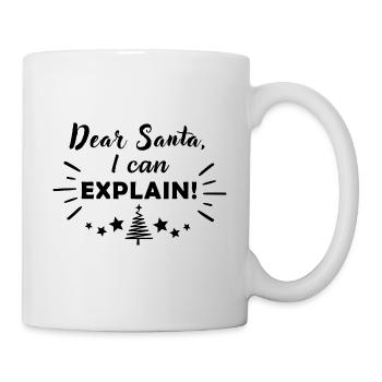 Dear Santa, I Can Explain, Funny Christmas Joke - Mug - white - Right