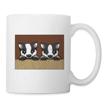 Lustige Dachse Tier Marder Wildtier Waldtier - Tasse - Weiß - Rechts