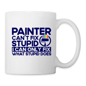 Farbe mischen Maler Dekorateur Geschenk - Tasse - Weiß - Rechts