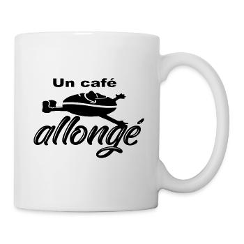 Un café allongé - Mug blanc - blanc - Droite