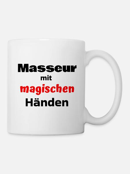 Masseur mit magischen Händen, Massage, Massagen - Tasse - Weiß