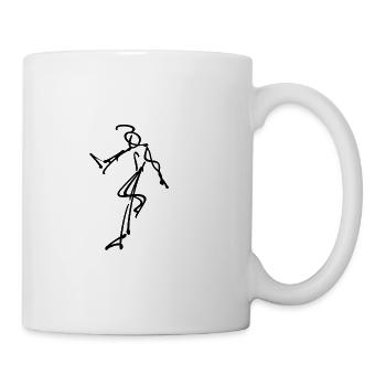 Strichmännchen Tänzer - Tasse - Weiß - Rechts