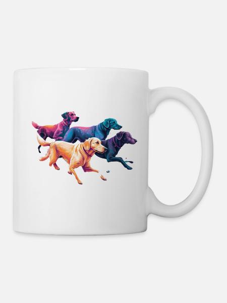 Bunte Hunde - Hunde Gruppe - Tasse - Weiß