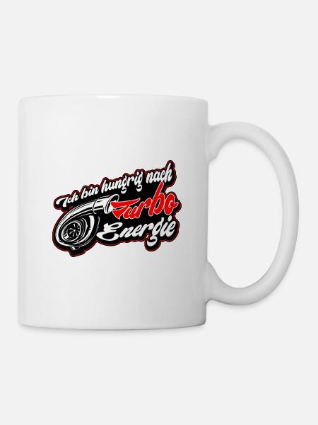 Schwarze Brennstoffflamme Turbo - Tasse - Weiß