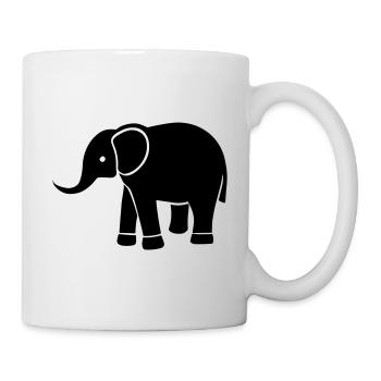 Elefant - Tasse - Weiß - Rechts
