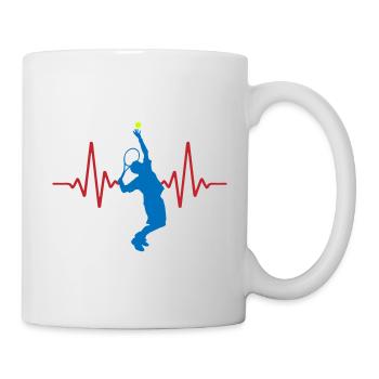 ECG de tennis Heartbeat | Couleurs changeantes - Mug blanc - blanc - Droite