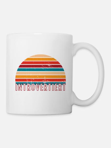 Introvertiert Logo Retro Design - Tasse - Weiß