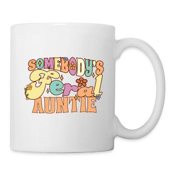 Somebody’s Feral Auntie Wild Family Groovy Floral - Mug blanc - blanc - Droite