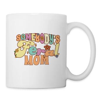 Somebody’s Feral Mom Funny Family Groovy Mother - Mug blanc - blanc - Droite