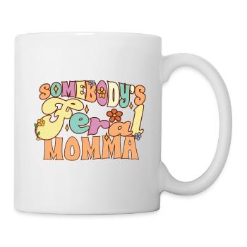 Somebody’s Feral Momma Funny Family Pun Groovy - Mug blanc - blanc - Droite