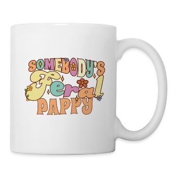 Somebody’s Feral Pappy Funny Father Pun Groovy - Mug blanc - blanc - Droite
