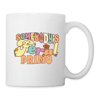 Somebody's Feral Cousin Spanish Funny Family Pun - Mug - white - Right