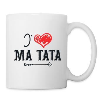 J'aime Ma Tata Cadeau Tante Coeur Rouge - Mug blanc - blanc - Droite