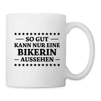 Bikerin Spruch Biker Lustiges Bikerin Geschenk - Tasse - Weiß - Rechts