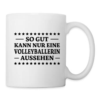 Volleyballerin Spruch Fun Beachvolleyball Geschenk - Tasse - Weiß - Rechts