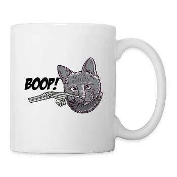 Spooky Halloween Skeleton Hand Black Cat Grunge - Tasse - Weiß - Rechts