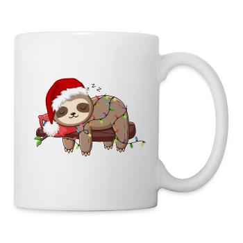 Lustige Faultier-Weihnachten. Xmas Slothy - Tasse - Weiß - Rechts