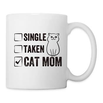 Single Taken Cat Mom drôle Cat Mama Citations - Mug blanc - blanc - Droite