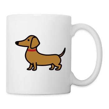 Kleiner Dackel - Tasse - Weiß - Rechts