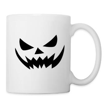 Halloween Schwarze Fratze transparent - Tasse - Weiß - Rechts