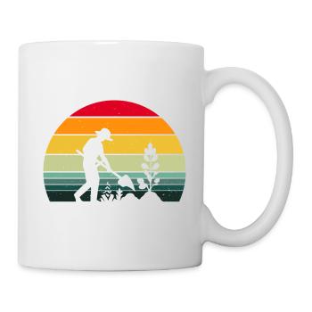 Gärtner mit Pflanzen - Tasse - Weiß - Rechts