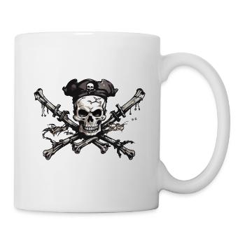 Pirate Flag Skull Buccaneer Halloween Design - Mug - white - Right