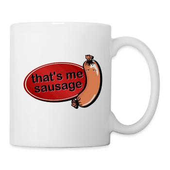 es ist mir wurscht - denglisch - that's me sausage - Tasse - Weiß - Rechts