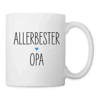 Allerbester Opa, Bester Großvater Herz, Geburtstag - Tasse - Weiß - Rechts