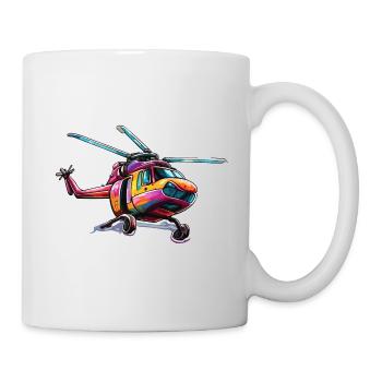 Helikopter / Hubschrauber / fliegen / Luftfahrt - Tasse - Weiß - Rechts