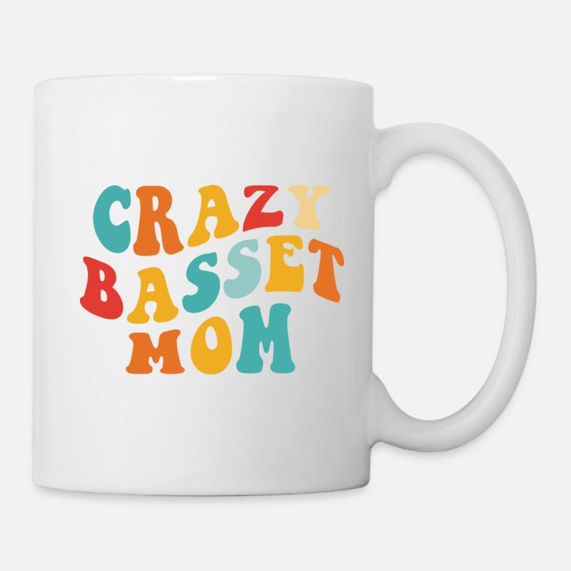 Crazy Basset Mom - Gift for Mistress - Mug - white