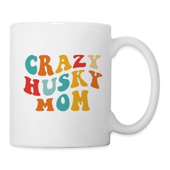 Crazy Husky Mom - Geschenk für Frauchen - Tasse - Weiß - Rechts
