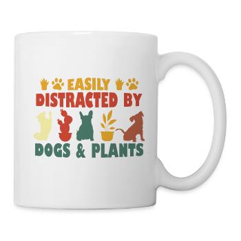 Easily Distracted By Dogs And Plants - Mug - white - Right