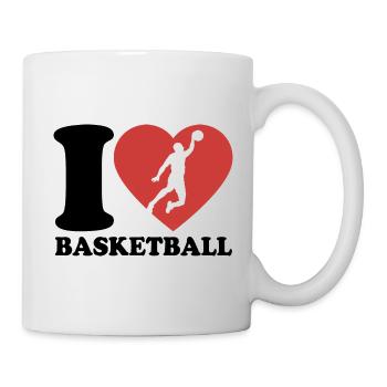 J’aime le basket-ball - Coeur - Hobby - Mug blanc - blanc - Droite
