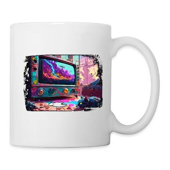 TV / Télévision / Analogique / Tube TV / Rétro - Mug blanc - blanc - Droite