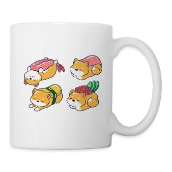 Shiba Inu Hund Sushi Japan Akita I Geschenk - Tasse - Weiß - Rechts