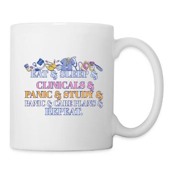 Funny Nurse Eat Sleep Clinicals Panic Medical - Mug - white - Right