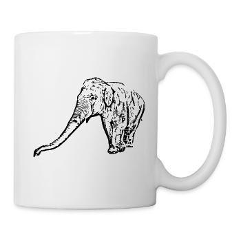 Éléphant noir - Mug blanc - blanc - Droite